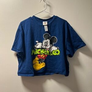 Cropped Mickey Mouse Short Sleeve Crewneck Tee EUC Navy Women’s 1X